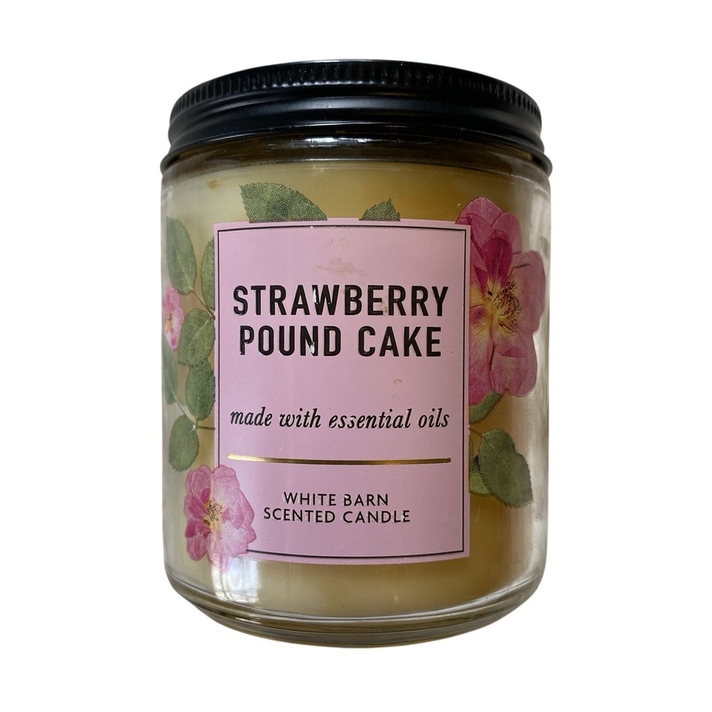 Strawberry‎ Pound Cake Single Wick Candle 7 oz Bath & Body Works Soy Blend NEW